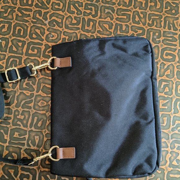 Black Nylon Bag with Brown and Gold Accents - Picture 2 of 4